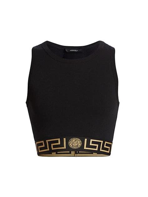 versace icon logo cropped tank top